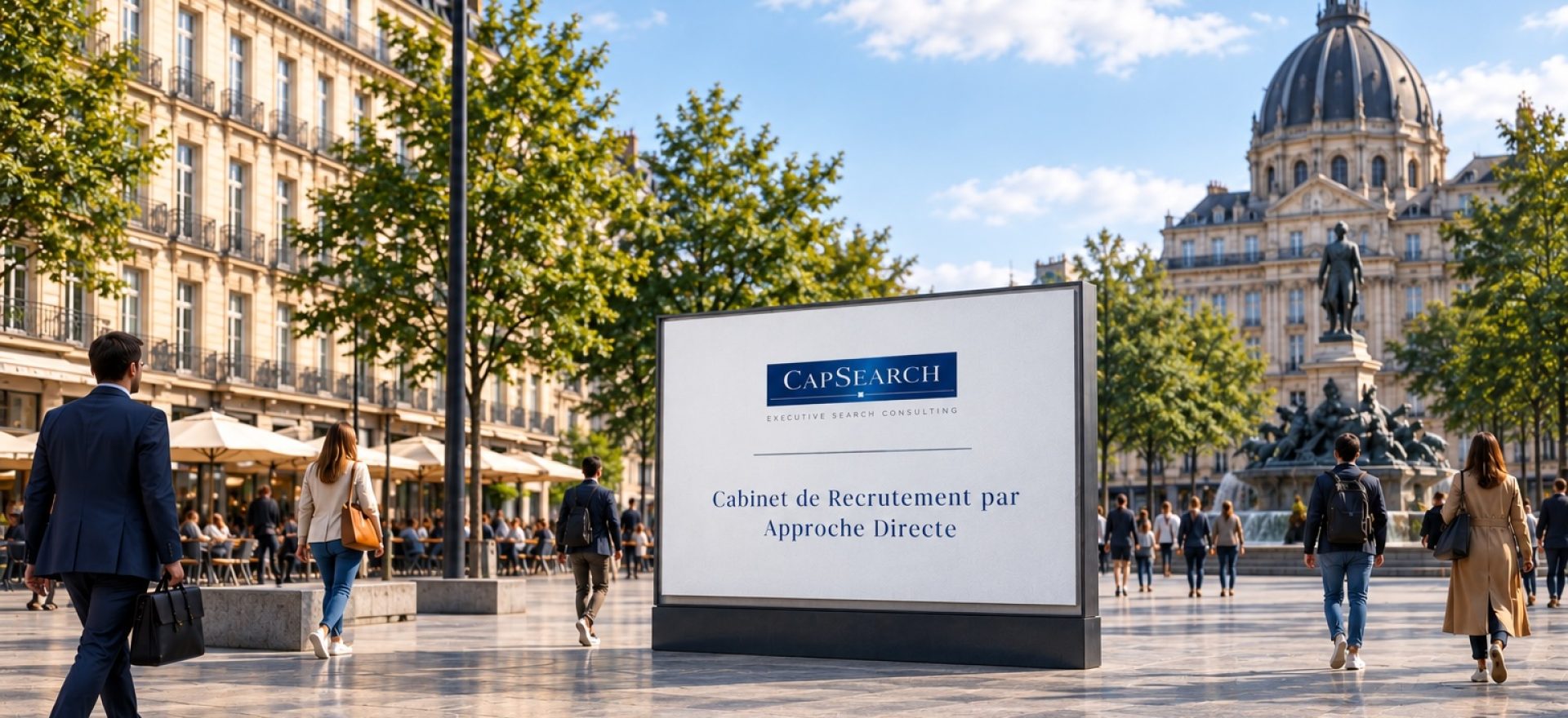 Place parisienne avec panneau Capsearch